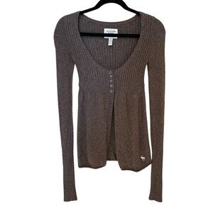 Vintage Abercrombie & Fitch Babydoll Sweater Brown Bella Swan Coquette Y2K-XS